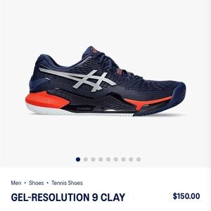 Sold Asics Blue and Orange Athletic Shoes for Clay Courts